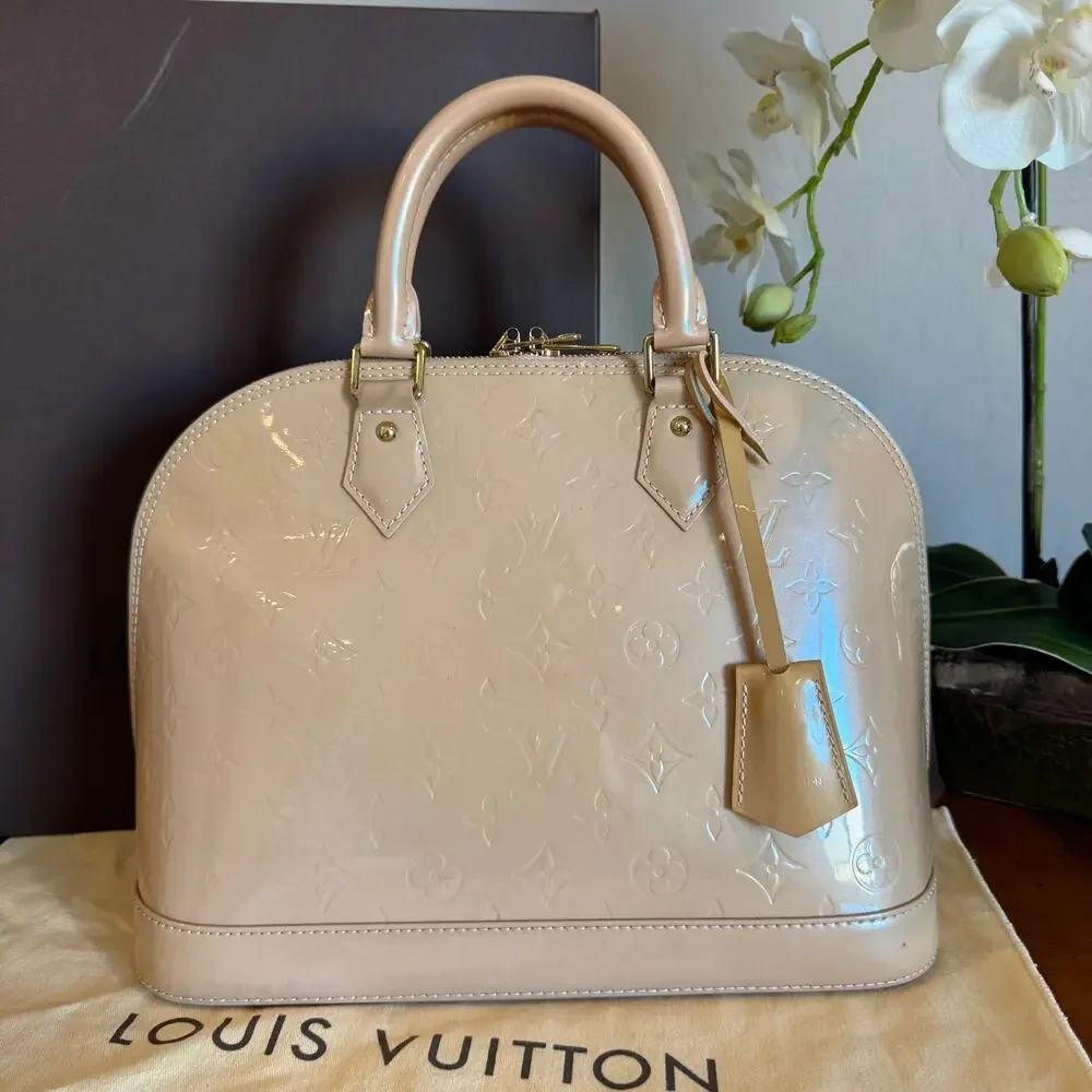 Vintage Louis Vuitton Vernis Alma Handbag Monogram Patent Leather - Picture 2 of 16